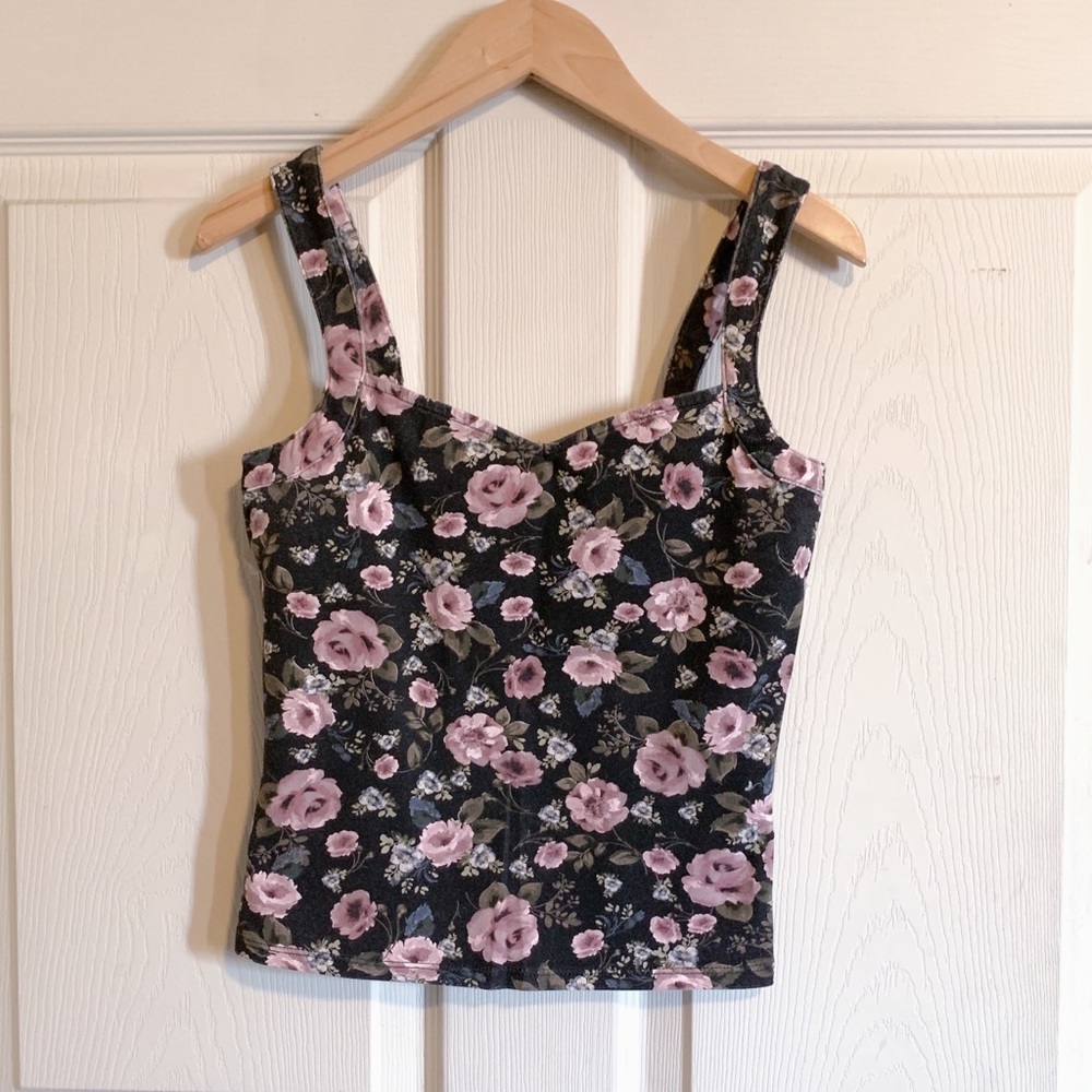 Garage Floral Cropped Sleeveless Tank